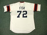 CARLTON FISK Chicago White Sox 1985 Majestic Cooperstown Throwback Home Baseball Jersey
