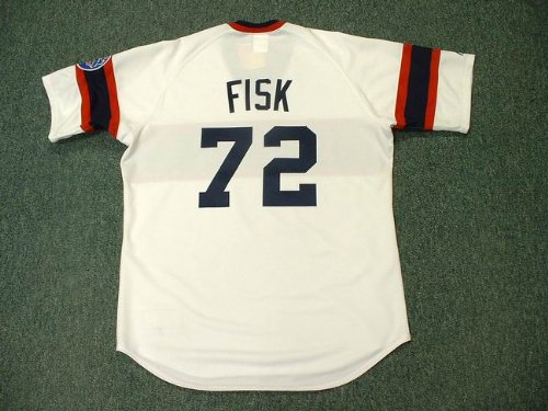 CARLTON FISK Chicago White Sox 1985 Majestic Cooperstown Throwback Home Baseball Jersey, XL