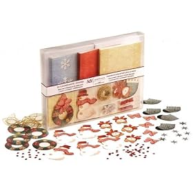 Do It Yourself Christmas Card Kit - Snowmen, Stockings & Wreaths (15 Count)