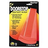 Master Caster Products - Master Caster - Giant Foot Doorstop, No-Slip Rubber Wedge, 3-1/2w x 6-1/4d x 2h, Safety Orange - Sold As 1 Each - For doors with clearances up to 2 from floor. - For commercial and industrial applications. - Bright fluorescent colors attract attention to prevent tripping in small spaces and doorways.