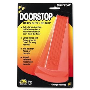 Master Caster Products - Master Caster - Giant Foot Doorstop, No-Slip Rubber Wedge, 3-1/2w x 6-1/4d x 2h, Safety Orange - Sold As 1 Each - For doors with clearances up to 2" from floor. - For commercial and industrial applications. - Bright fluorescent co