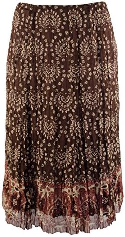 Gianni Bini Women's Textured Patterned Silk Skirt-M-10