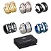 BMC 6pc Mens Stainless Steel Fashionable Multicolor Crystal Studded 4mm Luxury Hinge Snap Hoop Earrings Lot
