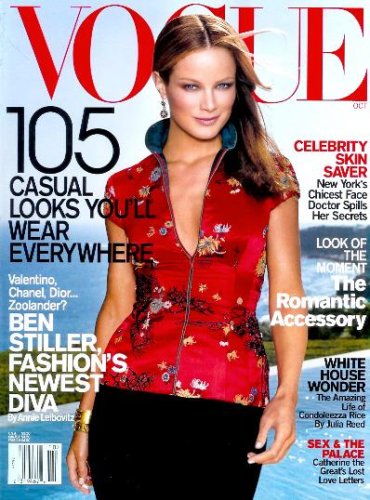 Vogue Magazine - October 2001: Carolyn Murphy Cover, Ben Stiller, Condoleeza Rice & More