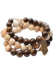 AiKan Bijoux Cocoa & Marshmallow Hamsa Hand Bracelet Set