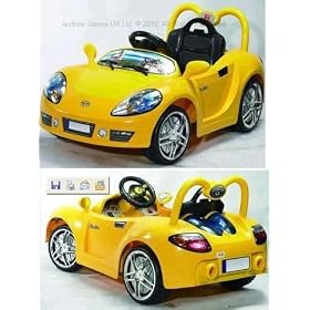 Andrew James Ride on Electric Battery Sports Car in Yellow with Parental Remote Control
