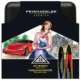 Prismacolor 97 Marker Set with Case and 24 Assorted Colors by Prismacolor