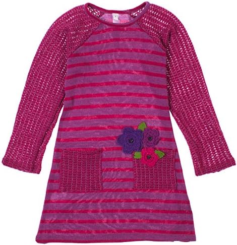 Love U Lots Girls 2-6X Raglan Sleeve Knit Dress 6 Fucshia