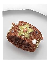 Flower Cuff Bracelet In Brass