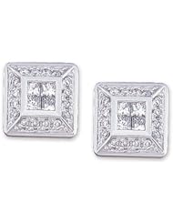14K White Gold Diamond Earrings - 0.50 Ct. -- LIFETIME WARRANTY