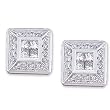14K White Gold Diamond Earrings - 0.50 Ct.