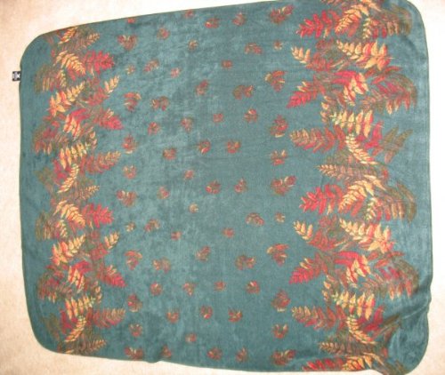 Multi Color Fern Double Border Fleece Throw Blanket