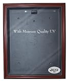 NFL New York Jets Cabinet Style Jersey Display - Mahogany with Museum Quality UV Upgrade