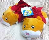 Zhu Zhu Zhuzhu Pets Orange Red Plush Soft Comfy Kids Size 9-10 Slippers Shoes, Great Halloween Costume Accessory