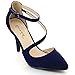 Bonnnibel Helga-2 Women's Closed Back Ankle Strap Stiletto Heel Dress Pumps