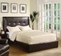 Button-tufted Bi-cast Espresso Leather Queen Bed