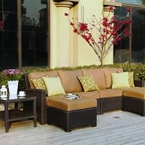 Big Sale Darlee Vienna 4-person Resin Wicker Patio Sectional Set - Espresso
