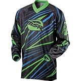 MSR Racing Axxis Elite Mens MX/Off-Road/Dirt Bike Motorcycle Jersey w/ Free B&F Heart Sticker Bundle - Green/Cyan / Large