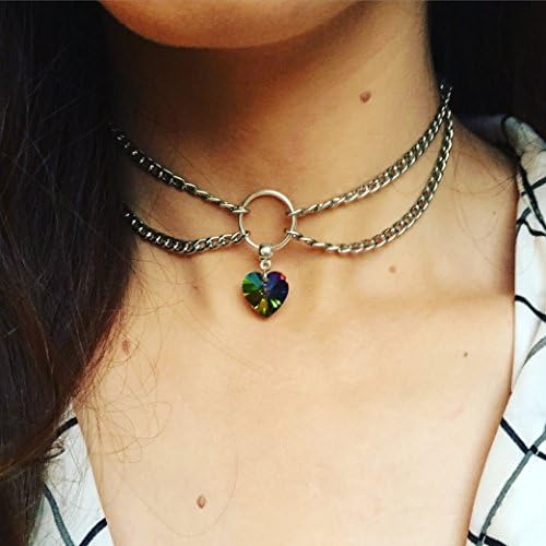 HOLO HEART WINGED CHAIN CHOKER