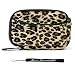 Brown - Black Trim Slim Protective Soft Fur Leopard Pattern Cover Carrying Case Sleeve with Extra Pocket for Panasonic Lumix DMC-FX700 DMC-LS5 DMC-LX5 DMC-S1 DMC-S3 DMC-TS3 DMC-TS10 DMC-ZS8 DMC-ZS10 Point and Shoot Digital Camera + Includes eBigValue Determination Hand Strap Key Chain