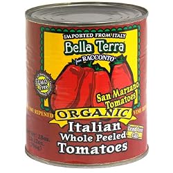 Bella Terra San Marzano Italian Tomatoes-Whole Peeled, 28-Ounce Cans (Pack of 6)