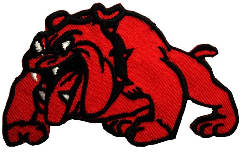 Rouge Bulldog Biker Patch '' 9,5 x 6 cm '' - Écusson brodé Ecussons Imprimés Ecussons Thermocollants Broderie Sur Vetement Ecusson Biker