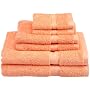 Pike Street 100-Percent Egyptian Cotton 725-Gram 6-Piece Towel Set, Papaya