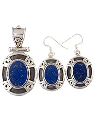 Lapis Lazuli Pendant with Earrings Set - Sterling Silver