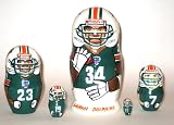 Miami Dolphins NFL Football or any team Russian Nesting doll 5 pcs / 6 in