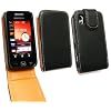 EMARTBUY SAMSUNG S5230 TOCCO LITE LUXURY PU LEATHER FLIP CASE/COVER/POUCH BLACK / TAN + SCREEN PROTECTOR