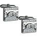 Silver Studs Cufflinks Set Zircon Gemstone (cflng263)