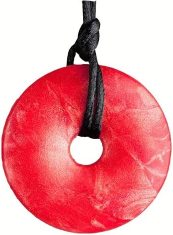 Smart Mom Teething Bling Shimmer Donut Teething Necklace (Red Shimmer)