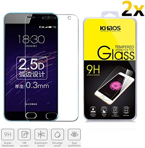 2x Meizu M2 Note Screen Protector,KHAOS® [2 PACK] Premium Ballistic Tempered Glass Screen Protector Film, 0.3mm 2.5D (For Meizu M2 Note)
