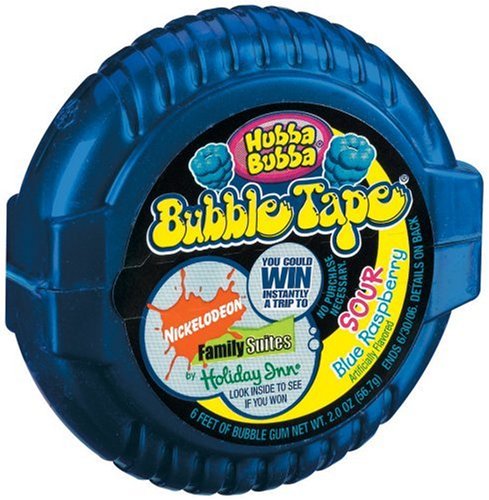 Hubba Bubba Bubble Gum Tape, Sour Blue Raspberry, 2-Ounce Tapes (Pack of 24) by Hubba Bubba