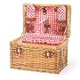 Picnic Time Chardonnay Wine Basket (Red & White check lining w/ red check napkins )