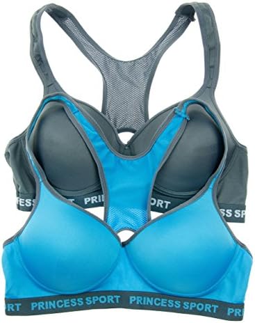 Cotton Cantina 2 Pack Microfiber and Mesh Sports Bra (3X, Teal/Black)