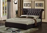 4ft 6 Double Birlea Sandringham Brown Leather Bed