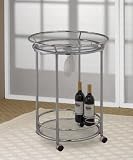 Chrome finish drinks serving cart with rails \ end table