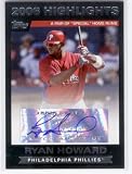 2007 Topps Highlights Autographs Series 2 RH - Ryan Howard/100 - Philadephia Phillies (Autographed - Baseball Cards)