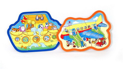 Childrens Toyshop  Toys : Noah's Ark & Aeroplane Wooden Puzzle
