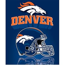 Denver Broncos Light Weight Fleece NFL Blanket (Grid Iron) (50"x60")