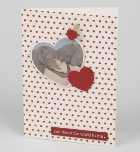 Love Earth Elephants Handcrafted Valentine Card