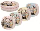 Nuova R2S - 615ICE - Coffret 4 Assiettes Gateaux - Glaces - 20cm