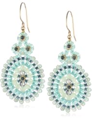 Miguel Ases Jade Outlined Small Oval Drop Earrings