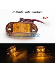 CE: SUPER BARGAIN!!! NEW Model!! 2X Trailer Truck Surface Mount LED Oval 2.5" Amber Side Marker Lamp Bulb 2 Diode in Motors, Parts - Generic