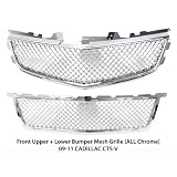 09-11 CADILLAC CTS-V Front Up and Lower Bumper Mesh Grille Chrome by Generic Product