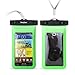 DandyCase Neon Green Waterproof Case for Apple iPhone 5, Galaxy S4, HTC One, iPod Touch 5 - Also fits other Large Smartphones up to 5.3