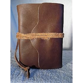 Small Chestnut Pocket Journal with Handmade Paper