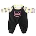Rifi Baby Doll's Clothes Denim Pants Shirt Jumpsuit Set Blue Stripes for 14 -16 inches Dolls