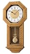 Seiko Wall Pendulum Schoolhouse Clock Golden Brown Solid Oak Case #QXH036BLH